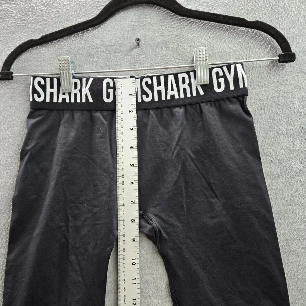 Gymshark Women Activewear Pants S‎ Black Elastane Nylon Yoga Legging Logo 17